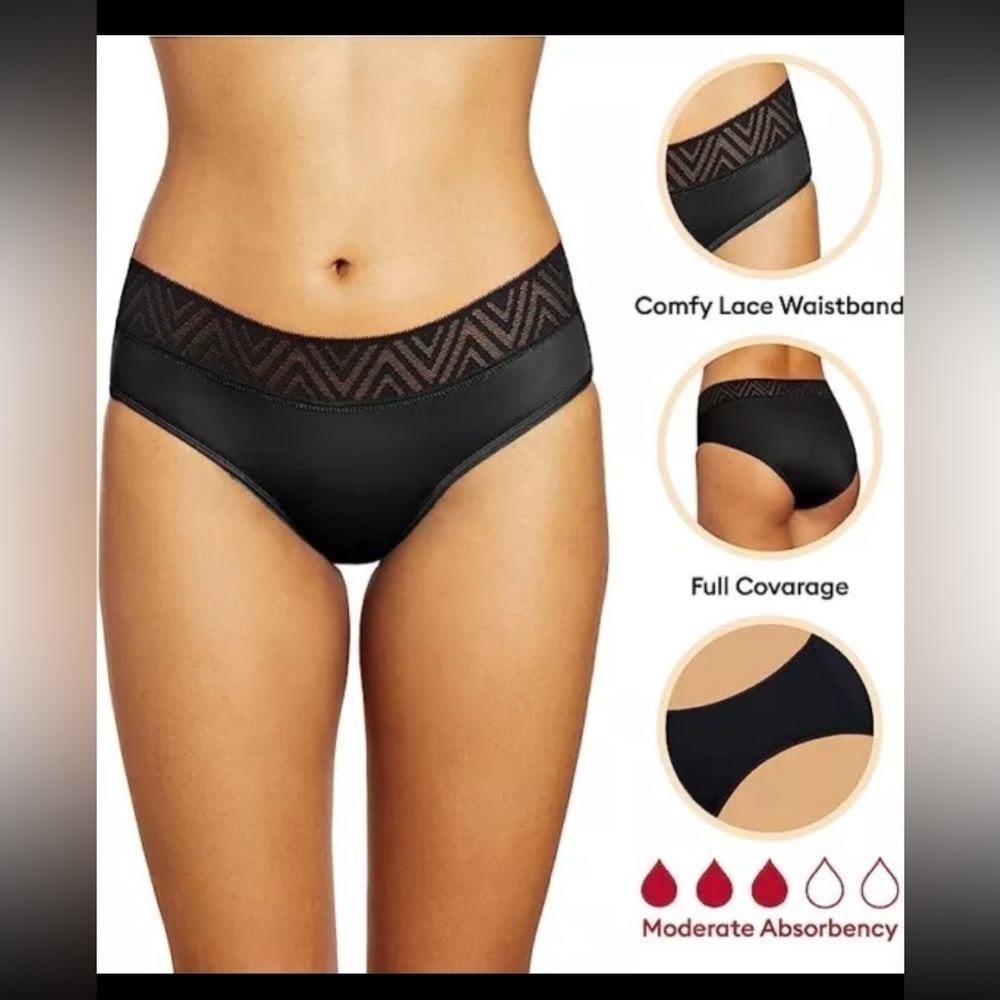 NWT THINX Hiphugger Moderate Period Menstrual Underware sz XS